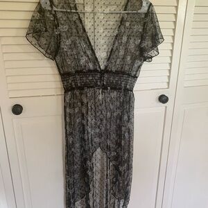 Sheer Black Polka Dot Dress